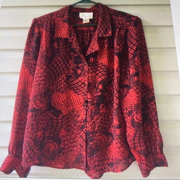 Vintage blouse semi sheer Shapely size Large - Picture 7 of 7